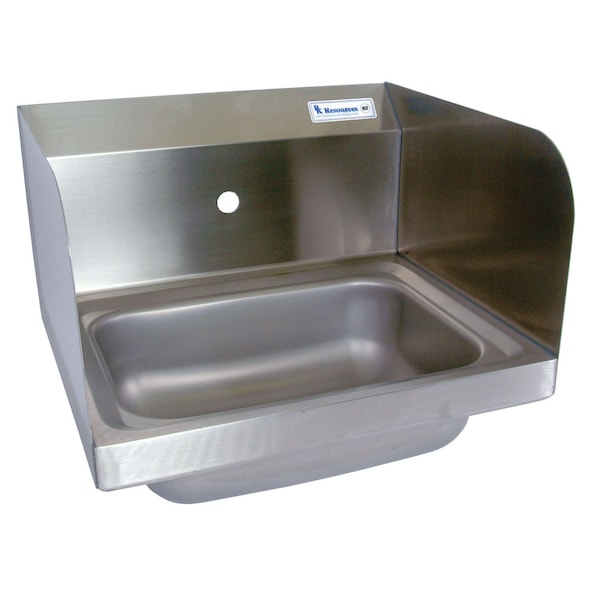 Bk Resources Hand Sink Stainless Steel W/Side Splashes 1-7/8"DR, 1 Hole 14 in x10 in x5 in BKHS-W-1410-1-SS - main